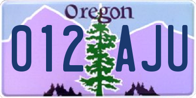 OR license plate 012AJU