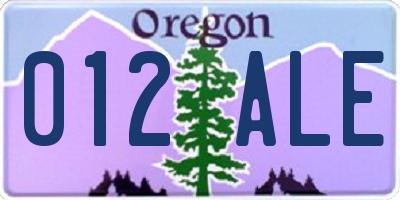 OR license plate 012ALE