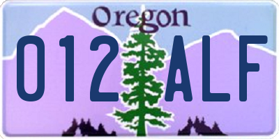 OR license plate 012ALF