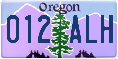OR license plate 012ALH