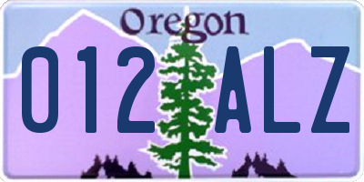 OR license plate 012ALZ