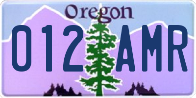 OR license plate 012AMR