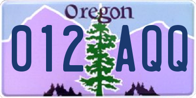 OR license plate 012AQQ