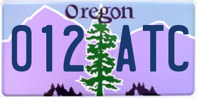 OR license plate 012ATC