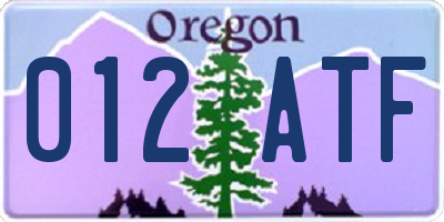 OR license plate 012ATF