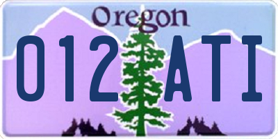 OR license plate 012ATI