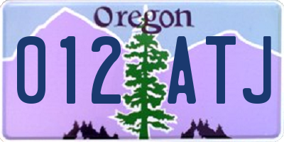 OR license plate 012ATJ
