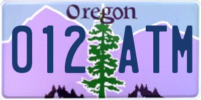 OR license plate 012ATM