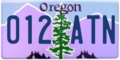 OR license plate 012ATN