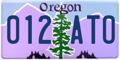 OR license plate 012ATO