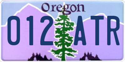 OR license plate 012ATR