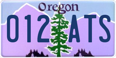 OR license plate 012ATS