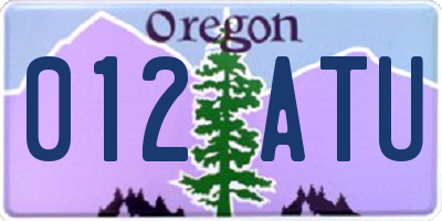 OR license plate 012ATU