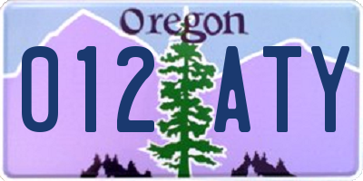 OR license plate 012ATY