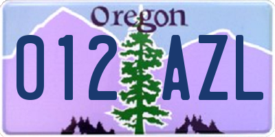 OR license plate 012AZL
