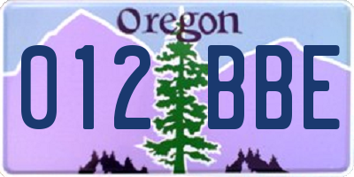 OR license plate 012BBE