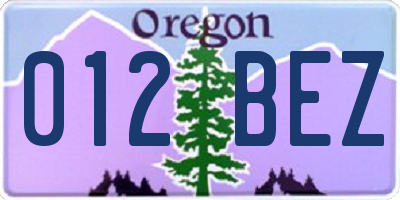 OR license plate 012BEZ