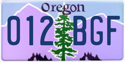 OR license plate 012BGF
