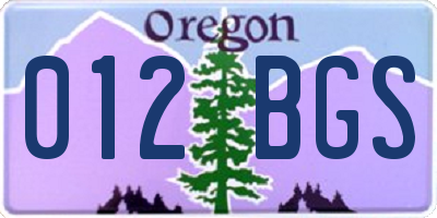OR license plate 012BGS
