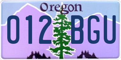 OR license plate 012BGU