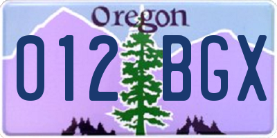 OR license plate 012BGX