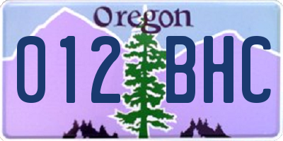 OR license plate 012BHC