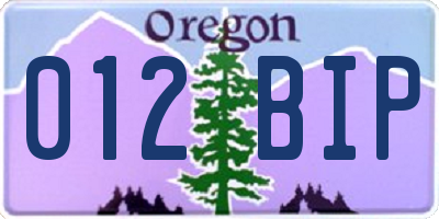 OR license plate 012BIP