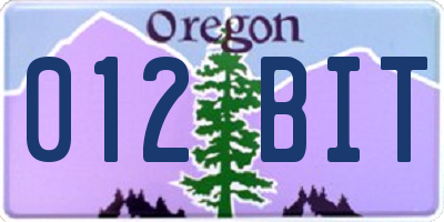 OR license plate 012BIT