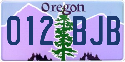 OR license plate 012BJB