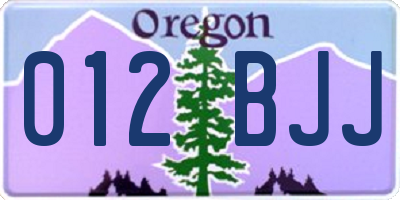 OR license plate 012BJJ