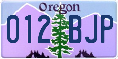 OR license plate 012BJP