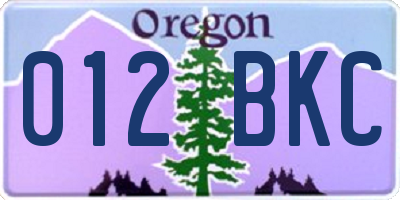 OR license plate 012BKC