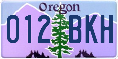 OR license plate 012BKH