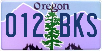 OR license plate 012BKS
