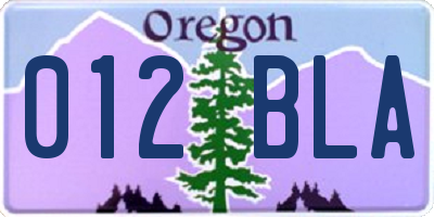 OR license plate 012BLA