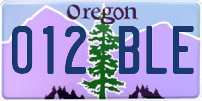 OR license plate 012BLE