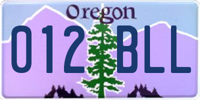 OR license plate 012BLL