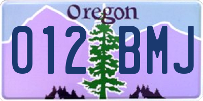 OR license plate 012BMJ
