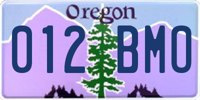 OR license plate 012BMO