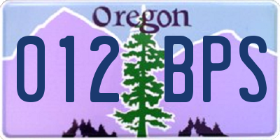 OR license plate 012BPS