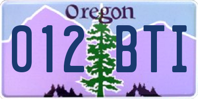 OR license plate 012BTI