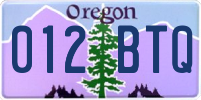 OR license plate 012BTQ