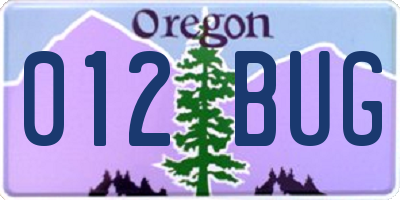 OR license plate 012BUG