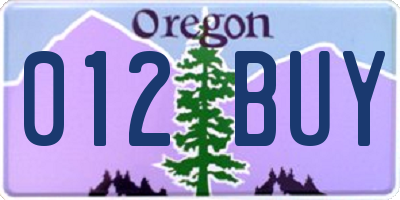 OR license plate 012BUY