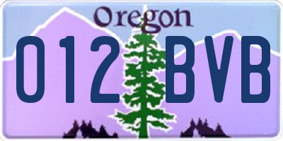 OR license plate 012BVB
