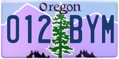 OR license plate 012BYM