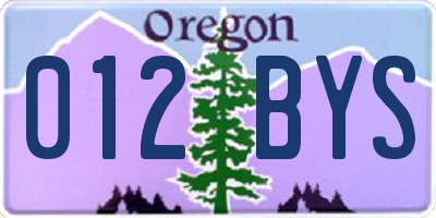OR license plate 012BYS