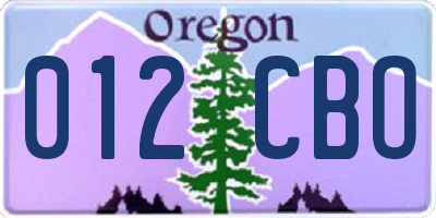 OR license plate 012CBO