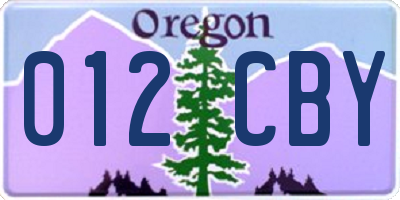 OR license plate 012CBY