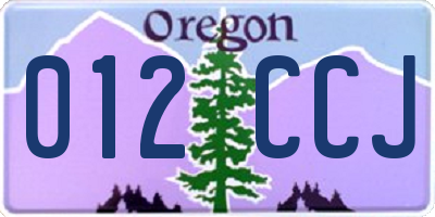 OR license plate 012CCJ